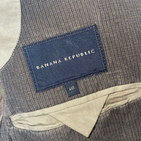 Banana Republic Men's Brown Linen Blend 2-Button Blazer Sports Coat Unstructured - Picture 6 of 16